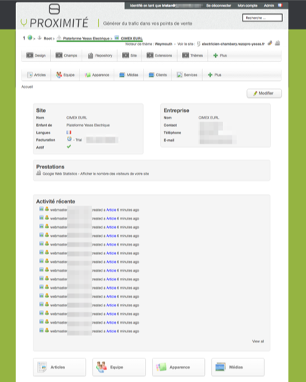 Prévisualisation backoffice yprox v1