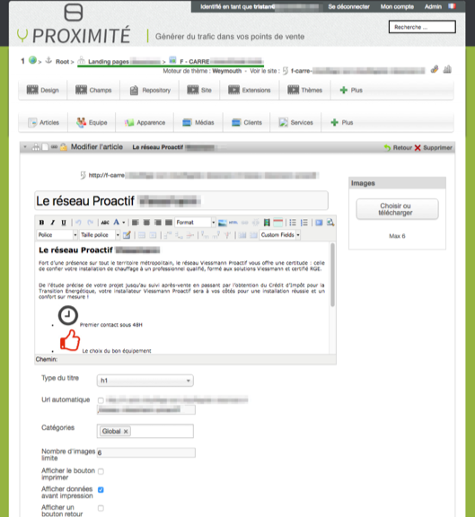 Prévisualisation article backoffice yprox v1